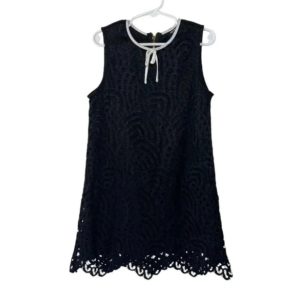 Forever 21 Girls Dress 7/8 Bow Black and White Sleeveless Eyelet Lace Cutout - Picture 1 of 5